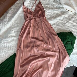 Elegant Pink Satin Dress